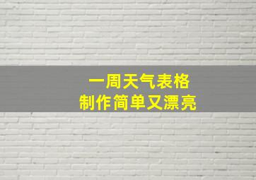 一周天气表格制作简单又漂亮