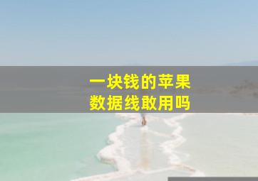 一块钱的苹果数据线敢用吗