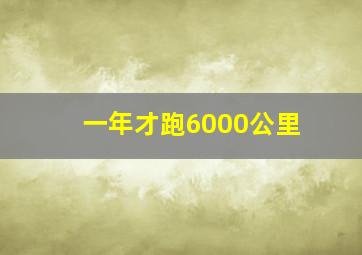 一年才跑6000公里