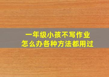 一年级小孩不写作业怎么办各种方法都用过