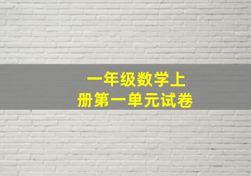 一年级数学上册第一单元试卷