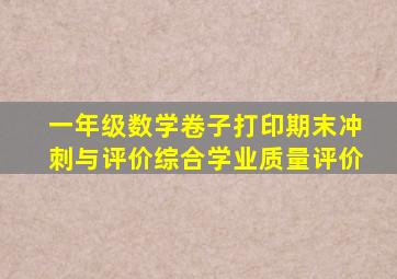 一年级数学卷子打印期末冲刺与评价综合学业质量评价