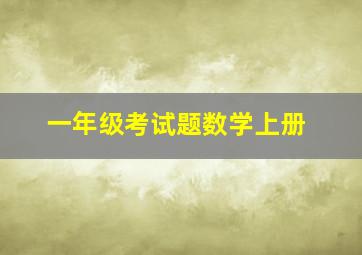 一年级考试题数学上册