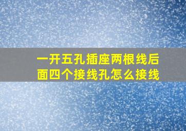 一开五孔插座两根线后面四个接线孔怎么接线