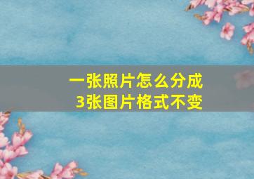 一张照片怎么分成3张图片格式不变