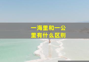 一海里和一公里有什么区别