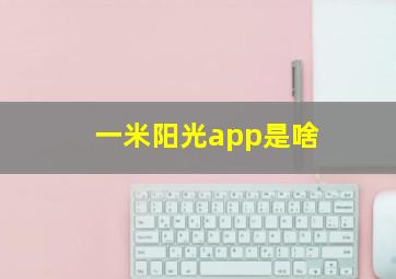 一米阳光app是啥