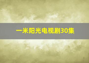 一米阳光电视剧30集