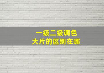 一级二级调色大片的区别在哪