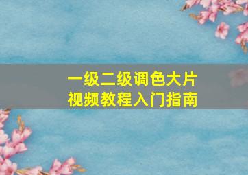 一级二级调色大片视频教程入门指南