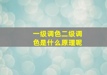 一级调色二级调色是什么原理呢