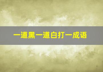 一道黑一道白打一成语