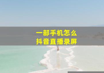 一部手机怎么抖音直播录屏