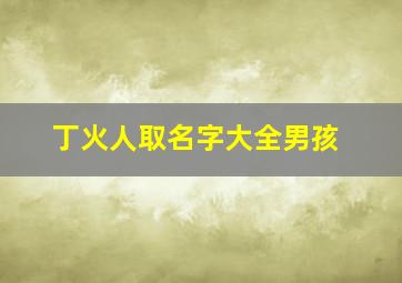 丁火人取名字大全男孩