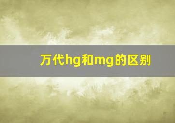 万代hg和mg的区别