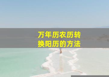 万年历农历转换阳历的方法