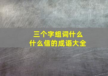 三个字组词什么什么信的成语大全