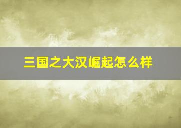 三国之大汉崛起怎么样