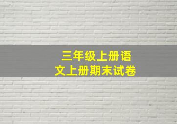 三年级上册语文上册期末试卷