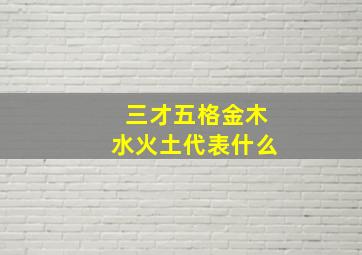 三才五格金木水火土代表什么