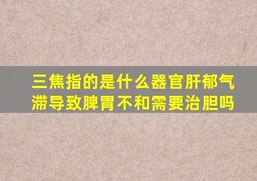 三焦指的是什么器官肝郁气滞导致脾胃不和需要治胆吗