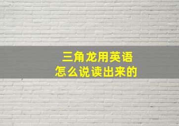 三角龙用英语怎么说读出来的