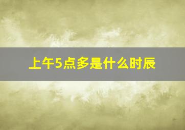 上午5点多是什么时辰