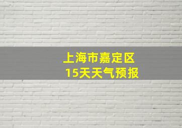 上海市嘉定区15天天气预报