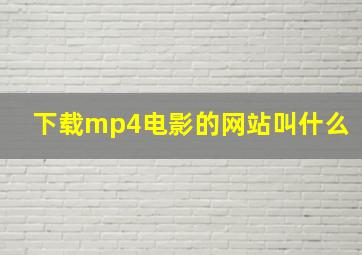 下载mp4电影的网站叫什么