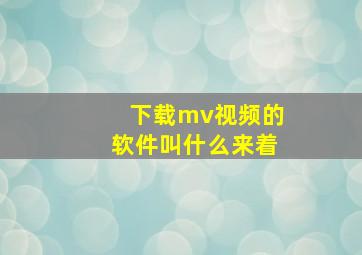 下载mv视频的软件叫什么来着