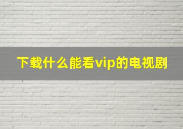 下载什么能看vip的电视剧