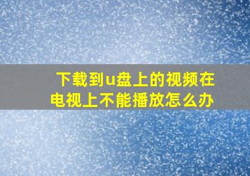 下载到u盘上的视频在电视上不能播放怎么办