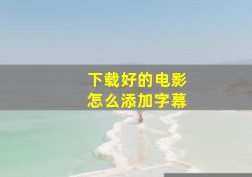 下载好的电影怎么添加字幕