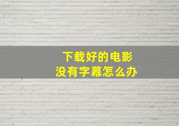 下载好的电影没有字幕怎么办