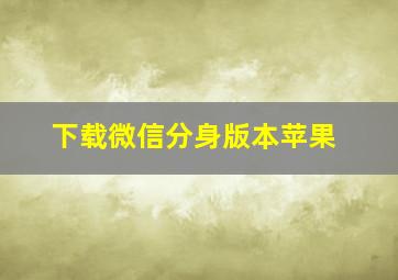 下载微信分身版本苹果