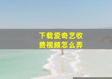 下载爱奇艺收费视频怎么弄