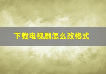 下载电视剧怎么改格式