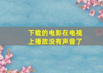 下载的电影在电视上播放没有声音了