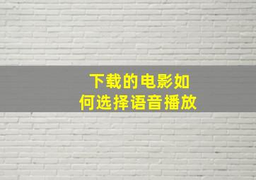 下载的电影如何选择语音播放