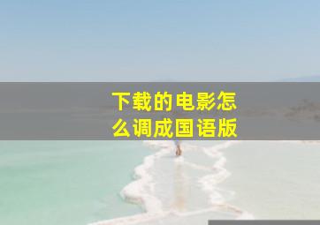 下载的电影怎么调成国语版