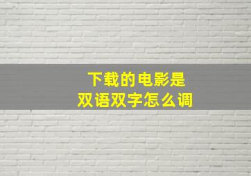 下载的电影是双语双字怎么调