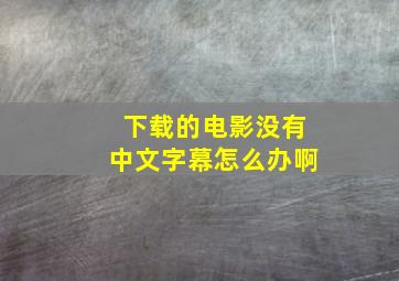 下载的电影没有中文字幕怎么办啊