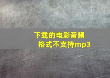 下载的电影音频格式不支持mp3