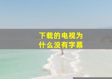 下载的电视为什么没有字幕