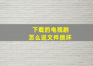 下载的电视剧怎么说文件损坏