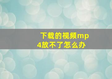 下载的视频mp4放不了怎么办