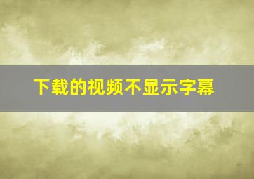 下载的视频不显示字幕