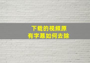 下载的视频原有字幕如何去除