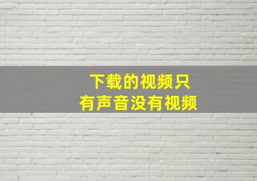 下载的视频只有声音没有视频