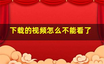 下载的视频怎么不能看了